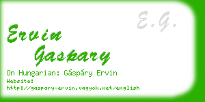 ervin gaspary business card